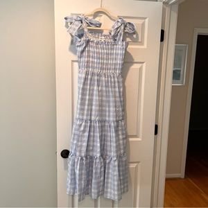 Elegant Darling Light Blue Gingham Maxi
